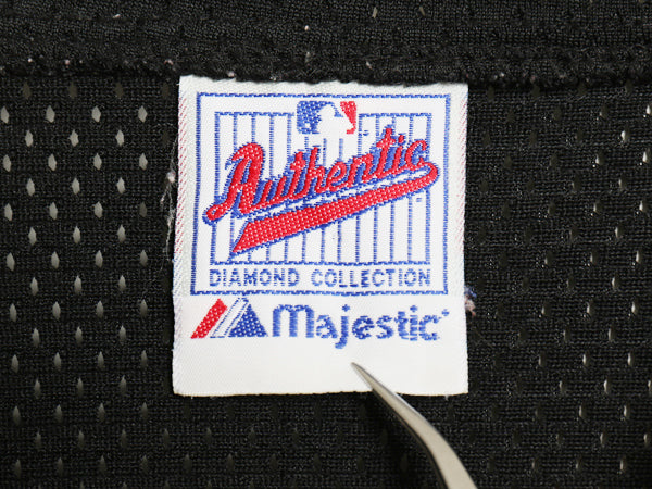 オリオールズ ベースボール シャツ メンズ XL 程 MLB オフィシャル マジェスティック プルオーバー 大リーグ 半袖シャツ メッシュ ブラック