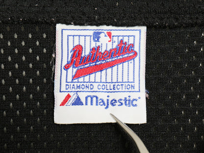 オリオールズ ベースボール シャツ メンズ XL 程 MLB オフィシャル マジェスティック プルオーバー 大リーグ 半袖シャツ メッシュ ブラック