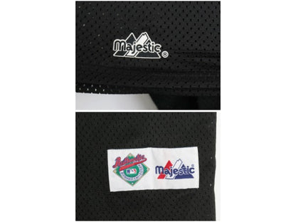 オリオールズ ベースボール シャツ メンズ XL 程 MLB オフィシャル マジェスティック プルオーバー 大リーグ 半袖シャツ メッシュ ブラック