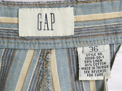 00s オールド ギャップ ストライプ ショートパンツ メンズ 36 / リネン コットン ショーツ 短パン ノータック ハーフパンツ マルチカラー