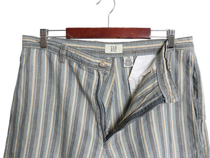 00s オールド ギャップ ストライプ ショートパンツ メンズ 36 / リネン コットン ショーツ 短パン ノータック ハーフパンツ マルチカラー