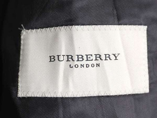 イタリア製 バーバリー ロンドン ダブルブレスト チェスター コート メンズ L 程/ 高級 ウール カシミヤ フィールド ロングコート ブラック