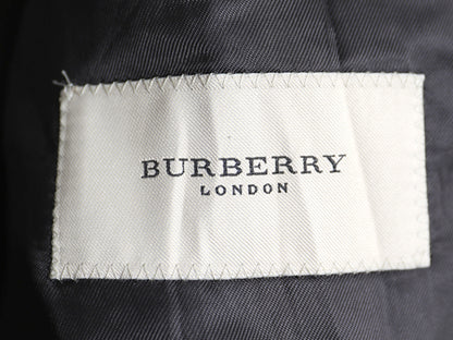 イタリア製 バーバリー ロンドン ダブルブレスト チェスター コート メンズ L 程/ 高級 ウール カシミヤ フィールド ロングコート ブラック