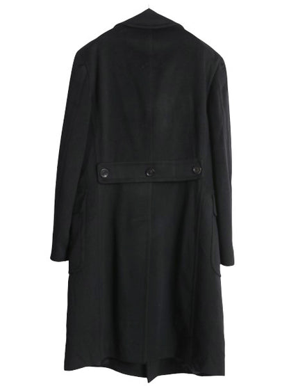 イタリア製 バーバリー ロンドン ダブルブレスト チェスター コート メンズ L 程/ 高級 ウール カシミヤ フィールド ロングコート ブラック