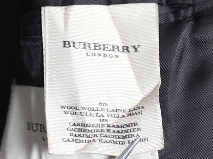 イタリア製 バーバリー ロンドン ダブルブレスト チェスター コート メンズ L 程/ 高級 ウール カシミヤ フィールド ロングコート ブラック