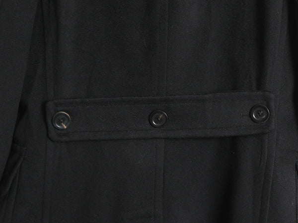 イタリア製 バーバリー ロンドン ダブルブレスト チェスター コート メンズ L 程/ 高級 ウール カシミヤ フィールド ロングコート ブラック