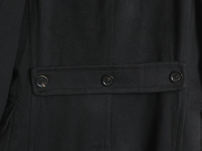 イタリア製 バーバリー ロンドン ダブルブレスト チェスター コート メンズ L 程/ 高級 ウール カシミヤ フィールド ロングコート ブラック