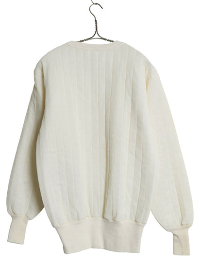 デッドストック 70s USA製 中綿 キルティング 長袖 Tシャツ メンズ レディース XL 新品 ヴィンテージ サーマル インナー ロンT ナチュラル