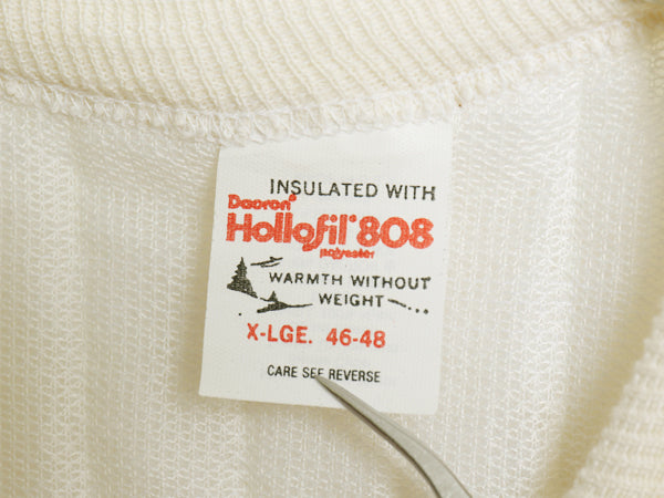 デッドストック 70s USA製 中綿 キルティング 長袖 Tシャツ メンズ レディース XL 新品 ヴィンテージ サーマル インナー ロンT ナチュラル