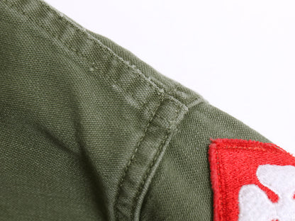 60s 米軍実物 US ARMY コットン サテン ユーティリティ シャツ M / ヴィンテージ OG107 シャツ袖 2nd 軍物 ミリタリー ワッペン フルパッチ