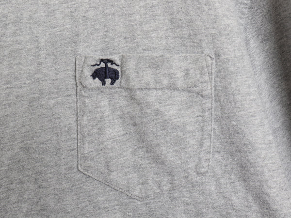 ブルックスブラザーズ ポケット付き 長袖 Tシャツ メンズ L / ロンT ポケT ロングスリーブ コットン ワンポイント カットソー ボックス 灰