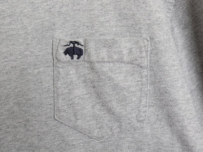 ブルックスブラザーズ ポケット付き 長袖 Tシャツ メンズ L / ロンT ポケT ロングスリーブ コットン ワンポイント カットソー ボックス 灰