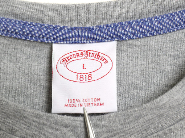 ブルックスブラザーズ ポケット付き 長袖 Tシャツ メンズ L / ロンT ポケT ロングスリーブ コットン ワンポイント カットソー ボックス 灰