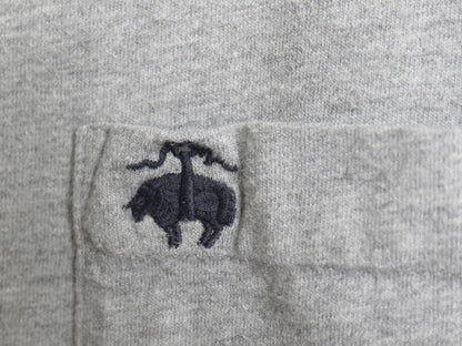 ブルックスブラザーズ ポケット付き 長袖 Tシャツ メンズ L / ロンT ポケT ロングスリーブ コットン ワンポイント カットソー ボックス 灰