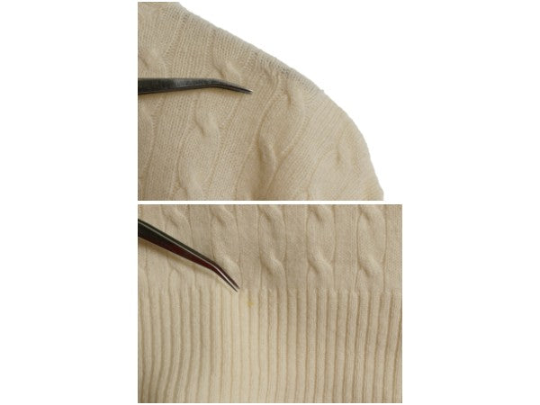 90s ポロ ラルフローレン ケーブル ニット セーター メンズ L / オールド ラム ウール 長袖ニット ワンポイント シンプル ナチュラル 薄手