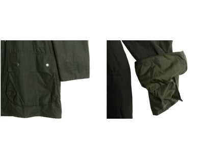 00s イギリス製 フルセット ★ バブアー ボーダー オイルド ジャケット メンズ XL オールド 3ワラント ハーフ コート フード ライナー付き