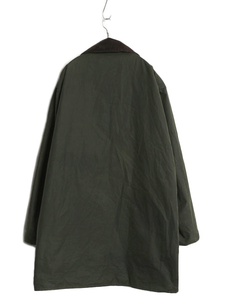 00s イギリス製 フルセット ★ バブアー ボーダー オイルド ジャケット メンズ XL オールド 3ワラント ハーフ コート フード ライナー付き