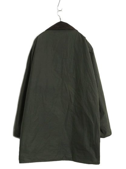 00s イギリス製 フルセット ★ バブアー ボーダー オイルド ジャケット メンズ XL オールド 3ワラント ハーフ コート フード ライナー付き