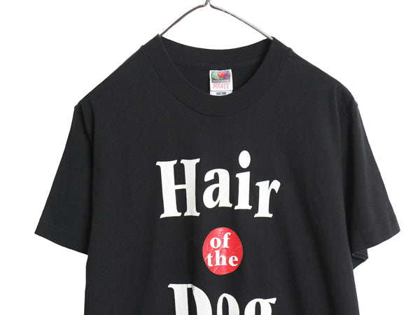 90s USA製 ジョーク メッセージ イラスト プリント 半袖 Tシャツ メンズ レディース M オールド シングルステッチ ヘビーウェイト ブラック