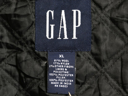 00s オールド ギャップ フルジップ ウール ジャケット メンズ XL / ハーフ コート ブルゾン 中綿 キルティング ライナー 大きいサイズ 濃灰