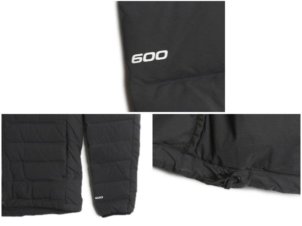 ノースフェイス ダウン パーカー ジャケット メンズ M アウトドア 600フィル ストレッチ キルティング ブルゾン ハイネック フルジップ 灰