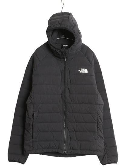 ノースフェイス ダウン パーカー ジャケット メンズ M アウトドア 600フィル ストレッチ キルティング ブルゾン ハイネック フルジップ 灰