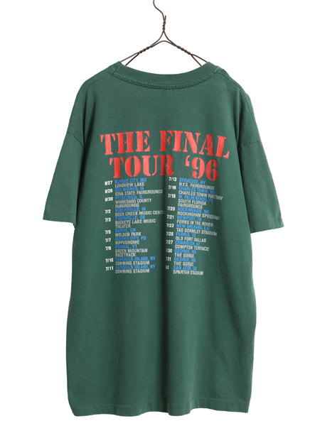 90s USA製 ★ ラモーンズ ツアー プリント Tシャツ メンズ XL 古着 オールド 当時物 バンド パンク ロック グラフィックイラスト バンT 緑