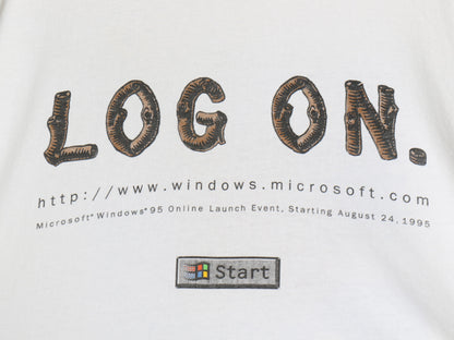 90s USA製 ★ マイクロソフト Windows ジョーク イラスト プリント Tシャツ メンズ L / オールド 企業物 当時物 コンピューター ONEITA 白