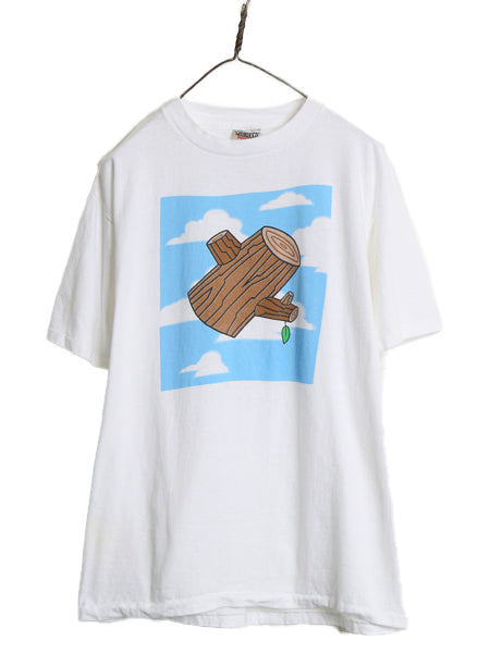 90s USA製 ★ マイクロソフト Windows ジョーク イラスト プリント Tシャツ メンズ L / オールド 企業物 当時物 コンピューター ONEITA 白