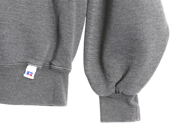 90s USA製 ラッセル 無地 スウェット メンズ レディース L / 古着 オールド トレーナー 前V 裏起毛 ワンポイント ブランク シンプル グレー