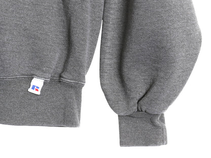90s USA製 ラッセル 無地 スウェット メンズ レディース L / 古着 オールド トレーナー 前V 裏起毛 ワンポイント ブランク シンプル グレー
