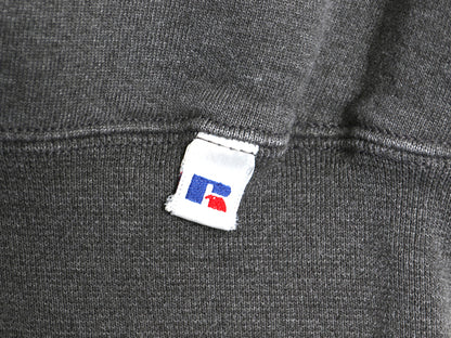 90s USA製 ラッセル 無地 スウェット メンズ レディース L / 古着 オールド トレーナー 前V 裏起毛 ワンポイント ブランク シンプル グレー