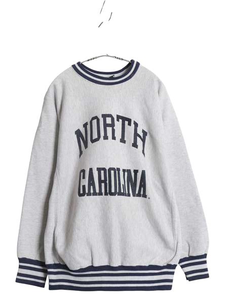 90s USA製 2段 カレッジ プリント スウェット メンズ XL / 古着 オールド トレーナー リバース タイプ ヘビーウェイト 裏起毛 大きいサイズ