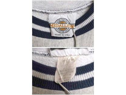 90s USA製 2段 カレッジ プリント スウェット メンズ XL / 古着 オールド トレーナー リバース タイプ ヘビーウェイト 裏起毛 大きいサイズ