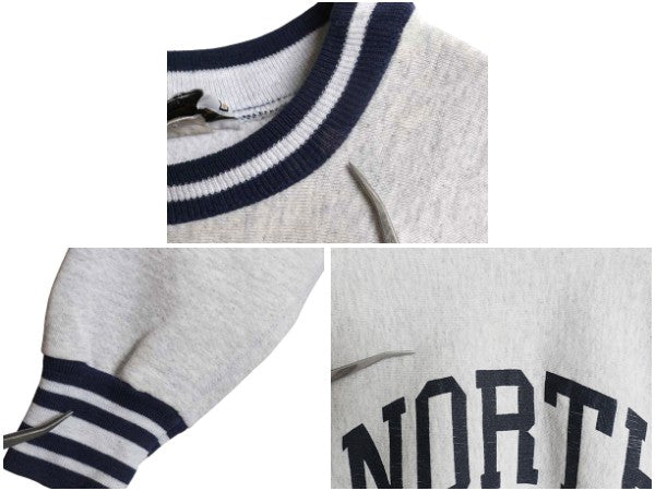 90s USA製 2段 カレッジ プリント スウェット メンズ XL / 古着 オールド トレーナー リバース タイプ ヘビーウェイト 裏起毛 大きいサイズ