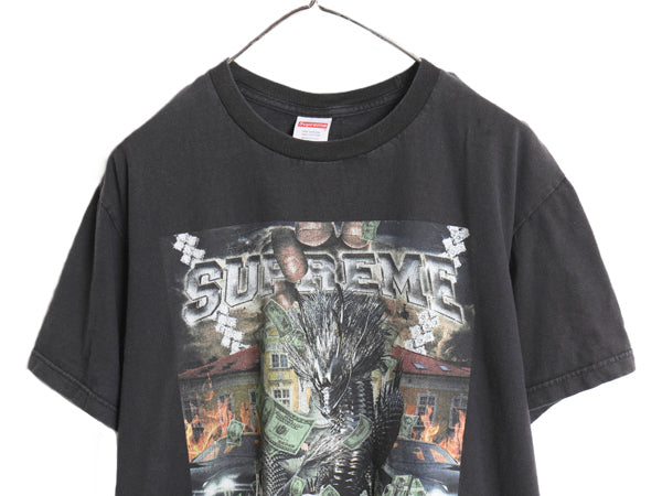 20SS USA製 シュプリーム ドラゴン イラスト プリント Tシャツ メンズ M / グラフィック アート スカル ドル札 ヘビーウェイト ブラック