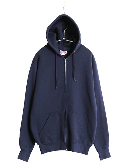 90s USA製 ブリタニア 無地 フルジップ スウェット フード パーカー メンズ M / オールド リーバイス トレーナー 裏起毛 シンプル ネイビー