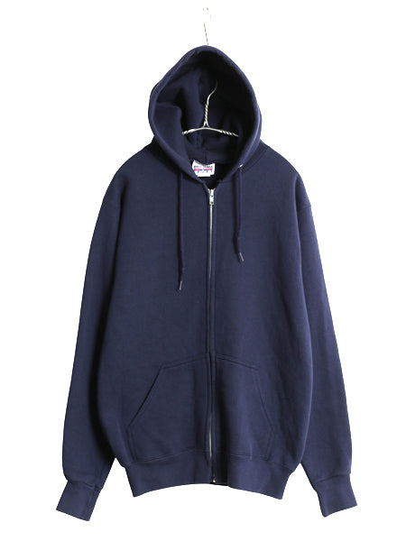 90s USA製 ブリタニア 無地 フルジップ スウェット フード パーカー メンズ M / オールド リーバイス トレーナー 裏起毛 シンプル ネイビー
