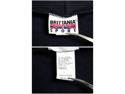 90s USA製 ブリタニア 無地 フルジップ スウェット フード パーカー メンズ M / オールド リーバイス トレーナー 裏起毛 シンプル ネイビー