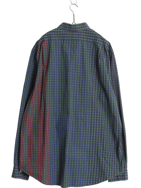 90s ポロ ラルフローレン チェック 長袖 シャツ メンズ XXL / オールド REGENT CUSTOM FIT ポニー 無し クレイジー パターン 大きいサイズ