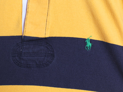 ポロ ラルフローレン ボーダー 長袖 ラガーシャツ メンズ L / CUSTOM FIT 長袖シャツ ラグビー ワンポイント ポニー 刺繍 スリム ツートン