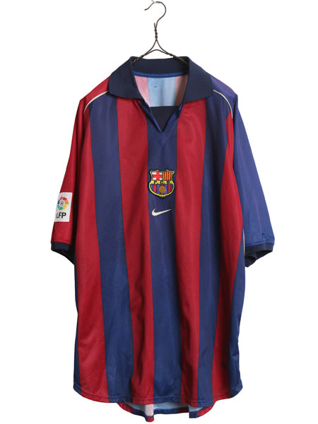 00s ☆ ナイキ バルセロナ サッカー ユニフォーム メンズ XL オールド 01 02 当時物 ラリーガ スペイン ホーム フットボール ゲームシャツ