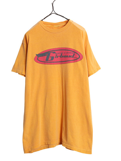 90s ☆ マリテフランソワジルボー オーバル ロゴ プリント Tシャツ メンズ L 程 / 古着 オールド 当時物 Y2K シングルステッチ マスタード
