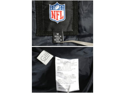 ベアーズ 本革 ヌバック レザー ジャケット メンズ M / NFL オフィシャル 中綿 スタジャン アメフト 革ジャン ブルゾン アワード ブラック