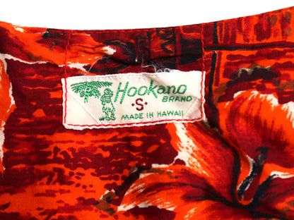60s 70s ハワイ製 HOOKANO ノースリーブ 花柄 ワンピース レディース S / ヴィンテージ ハワイアン アロハ リゾート ミモレ丈 プルオーバー