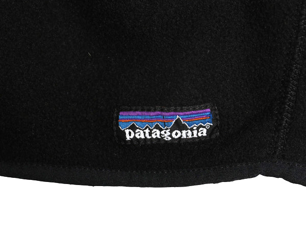 パタゴニア シンチラ フリース ベスト メンズ M 古着 10年製 アウトドア ハイネック フルジップ ノースリーブ 前開き 重ね着 黒 シンプル
