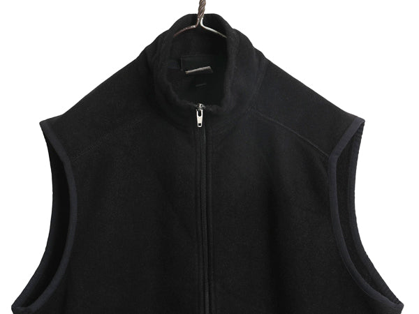 パタゴニア シンチラ フリース ベスト メンズ M 古着 10年製 アウトドア ハイネック フルジップ ノースリーブ 前開き 重ね着 黒 シンプル