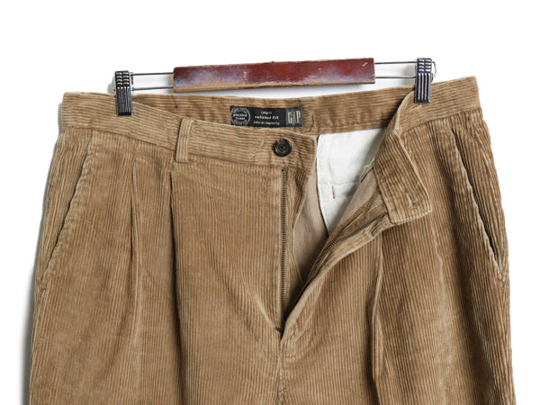 00s オールド ギャップ 太畝 コーデュロイ パンツ メンズ 36 32 / ストレート ツータック コットン スラックス ボトムス 裾ダブル ゆったり