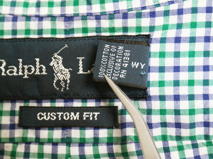 00s ラルフローレン ギンガム チェック 長袖 ボタンダウン シャツ メンズ S / オールド ポロ 長袖シャツ コットン ワイシャツ マルチカラー