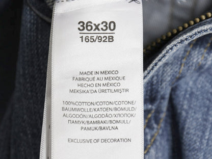 ポロ ラルフローレン デニム パンツ メンズ 36 30 / 古着 ヴィンテージ 加工 ジーンズ ジーパン ストレート 革パッチ ボトムス ヒゲ アタリ